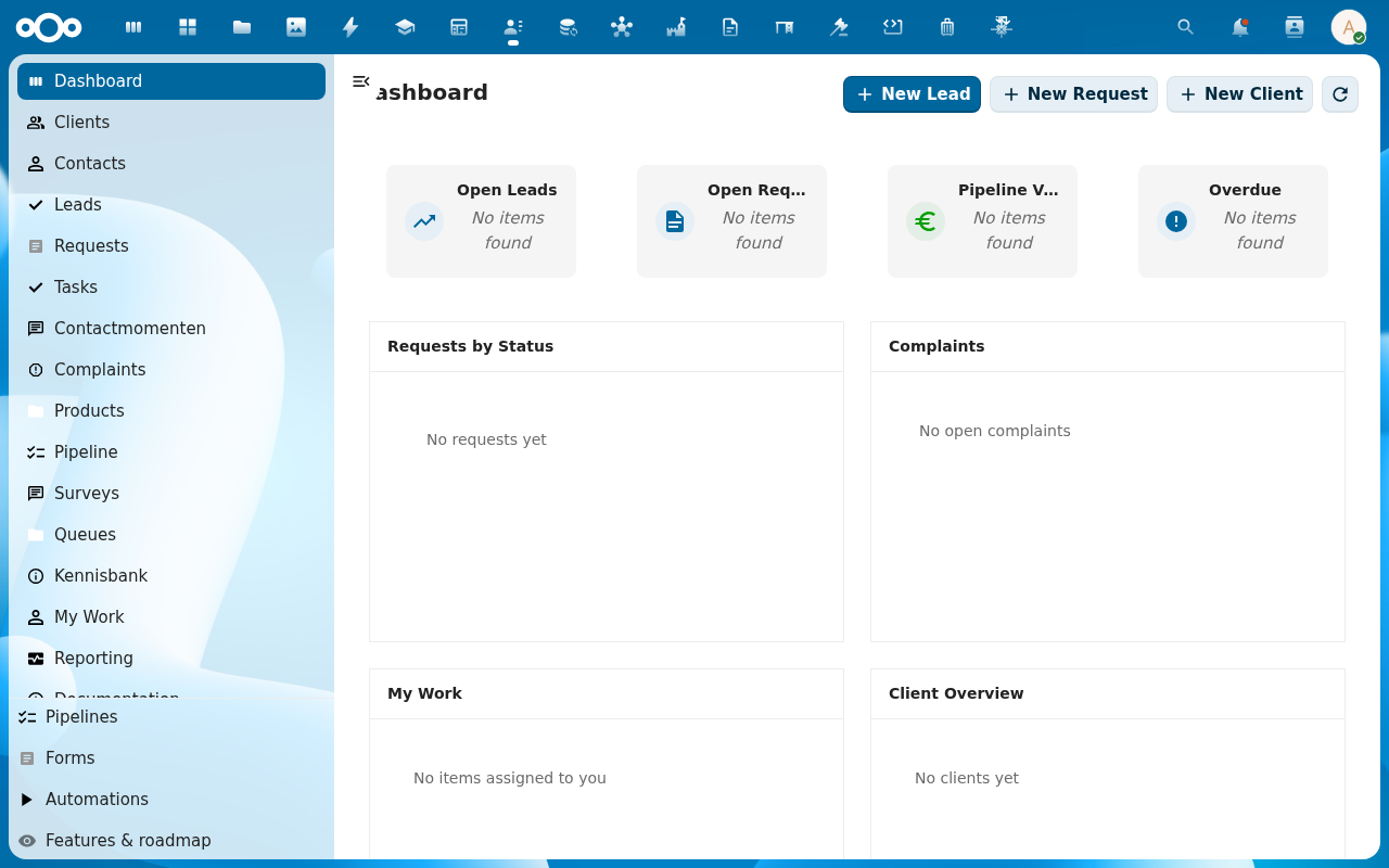 Pipelinq navigation