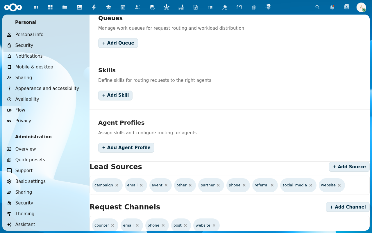 Permissions section